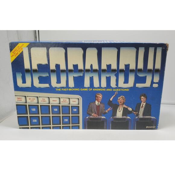 Jeopardy Board Game Pressman 1986 Vintage 100% COMPLETE - Picture 1 of 8